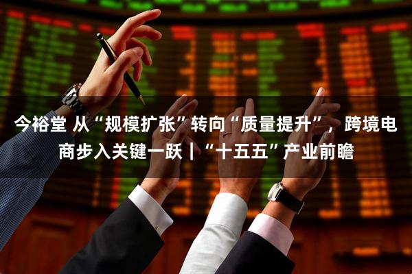今裕堂 从“规模扩张”转向“质量提升”，跨境电商步入关键一跃｜“十五五”产业前瞻